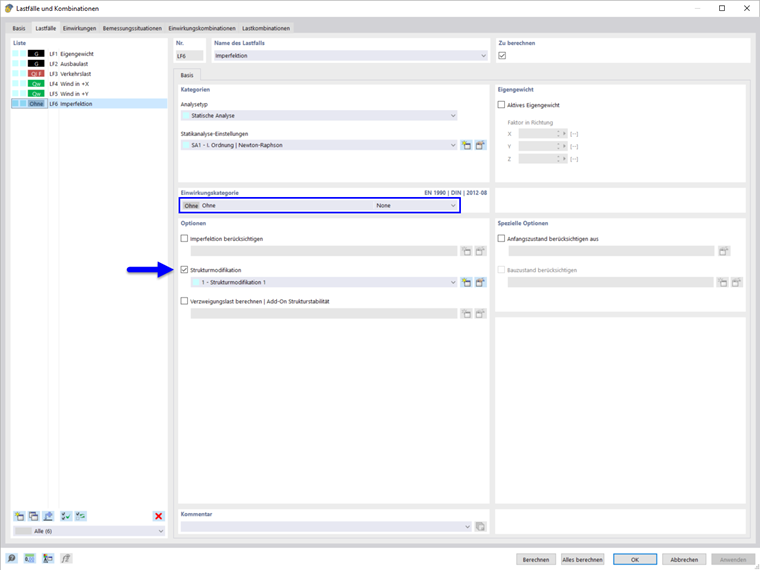 Load Case Without Action Category
