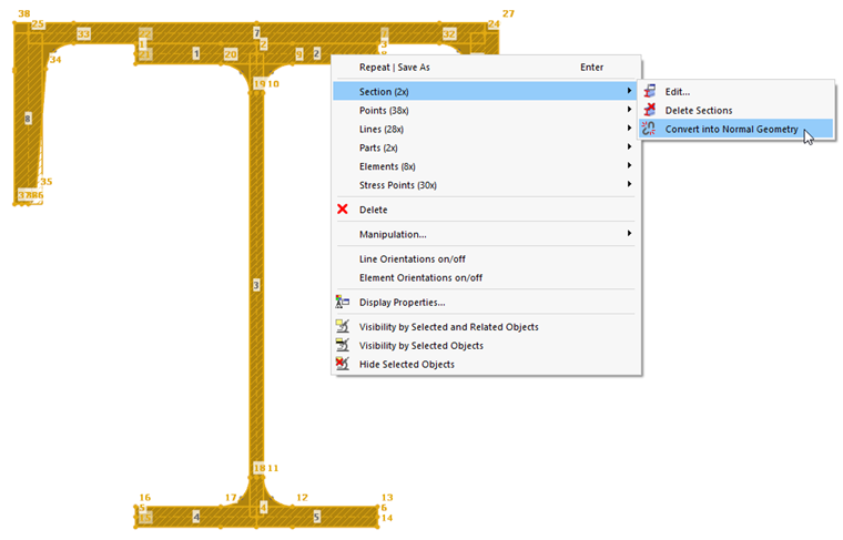 FAQ 005391 | When are elements mutually connected in RSECTION 1, and how can I connect them with each other?