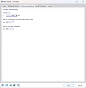 Dialog Box "New Model – Base Data", Tab "Reinforcement Settings"