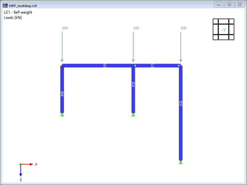KB 001851 | Two-Hinged Frame with Individual Pin-Ended Column in Plane