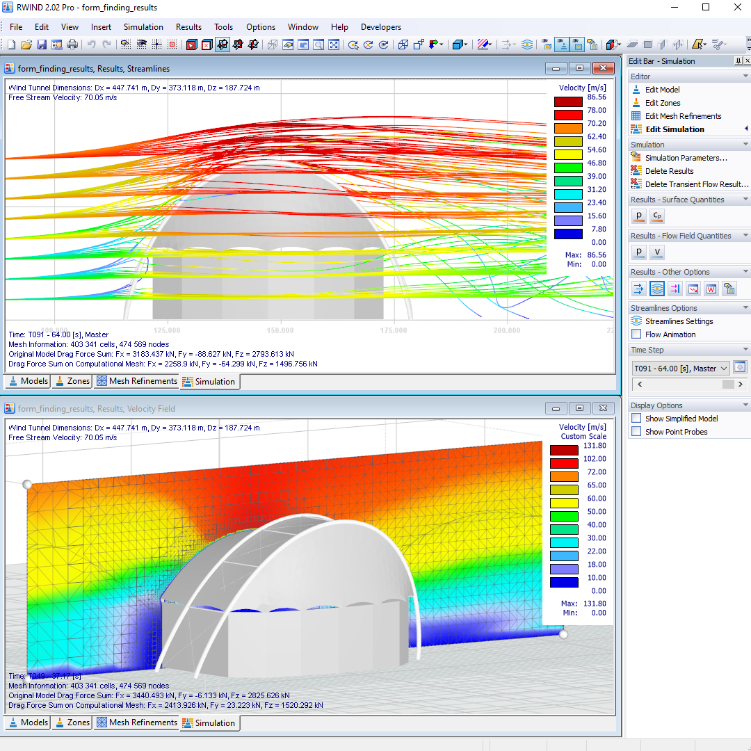Wind Analysis of Membrane Structure in RWIND