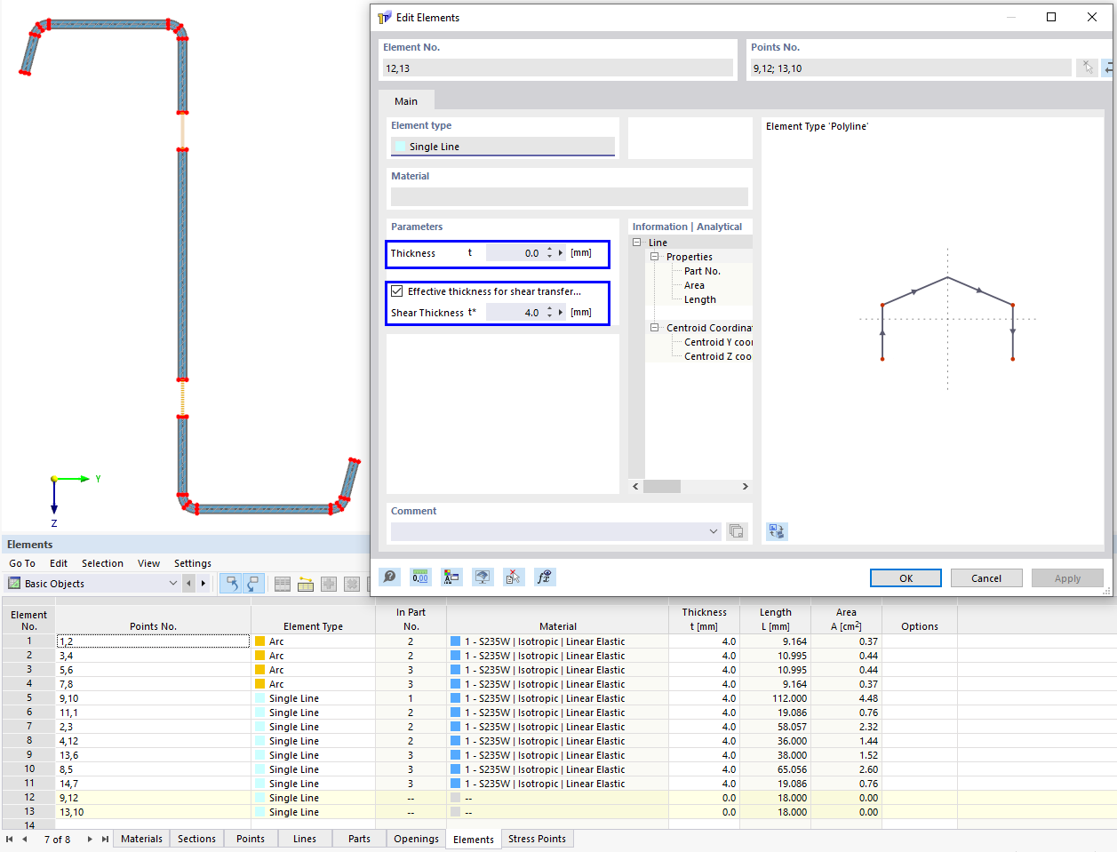 FAQ 005393 | How can I model bolt holes in thin-walled cross-sections?