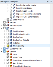 Illustration of activating mesh quality settings in building software.