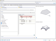 Display of the surface area of a selected surface within a software application. The surface is highlighted in color, and the numerical value of the surface area is displayed.