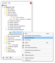 Assigning Type Graphically Using Navigator Shortcut Menu