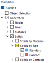 Visualization of solids by their types to optimize modeling efficiency.