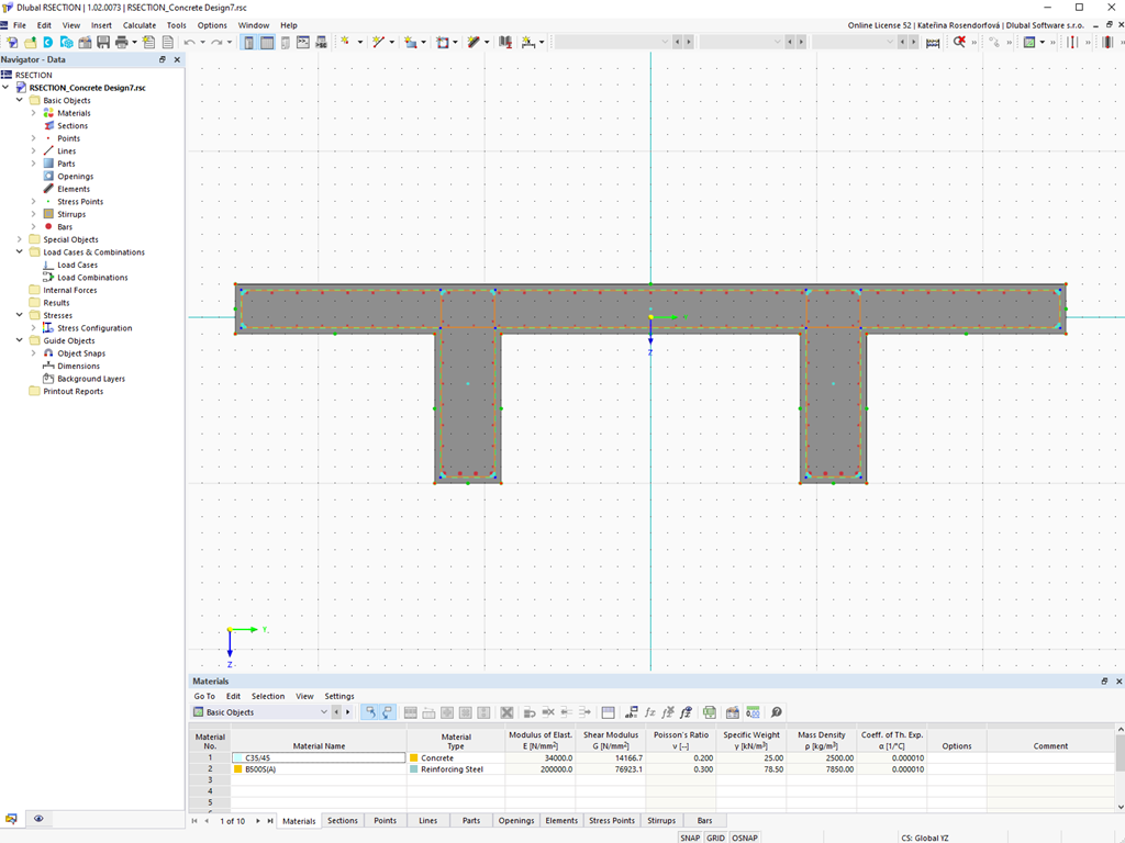 Feature 002640 | Design of RSECTION Cross-Sections in Concrete Design Add-on