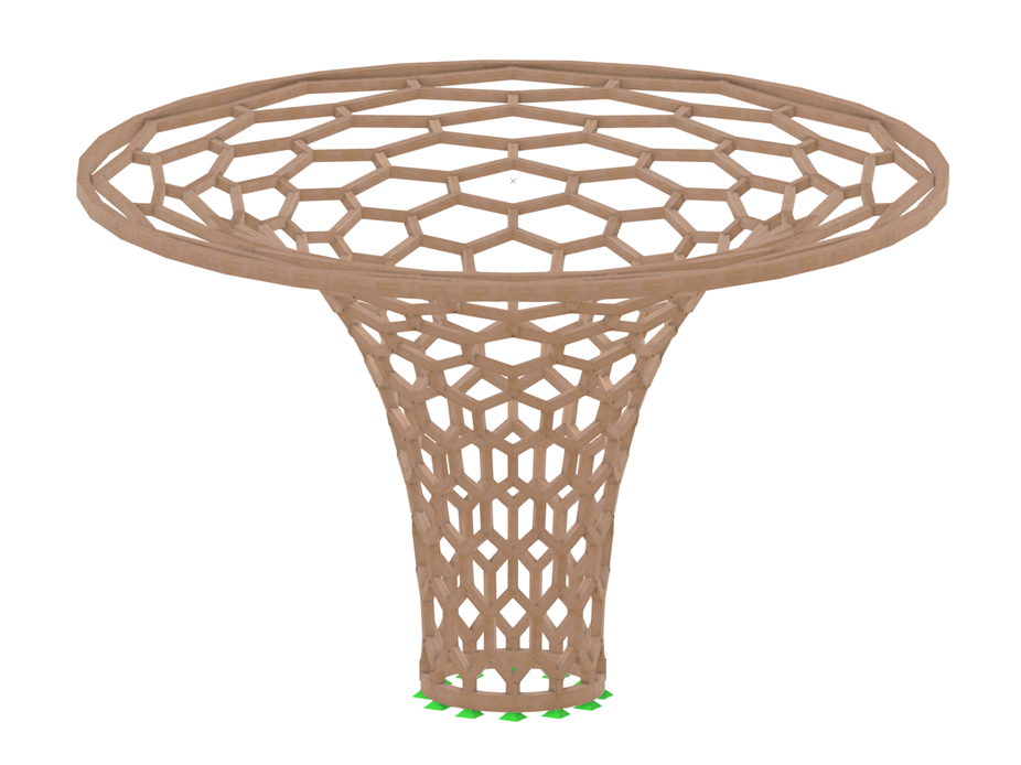 Model 004293 | Timber Gridshell Structure | Hexagon Grid
