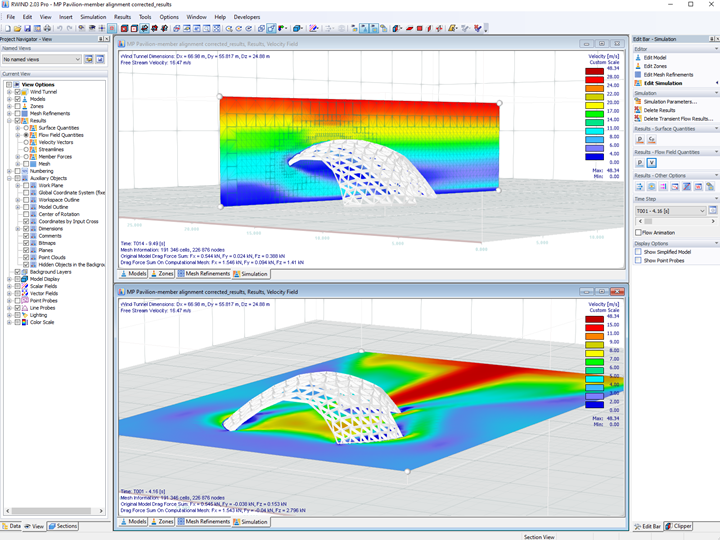 Moritzplatz Demonstrator in Digital Wind Tunnel in RWIND | © Digital Timber Construction DTC, TH Augsburg