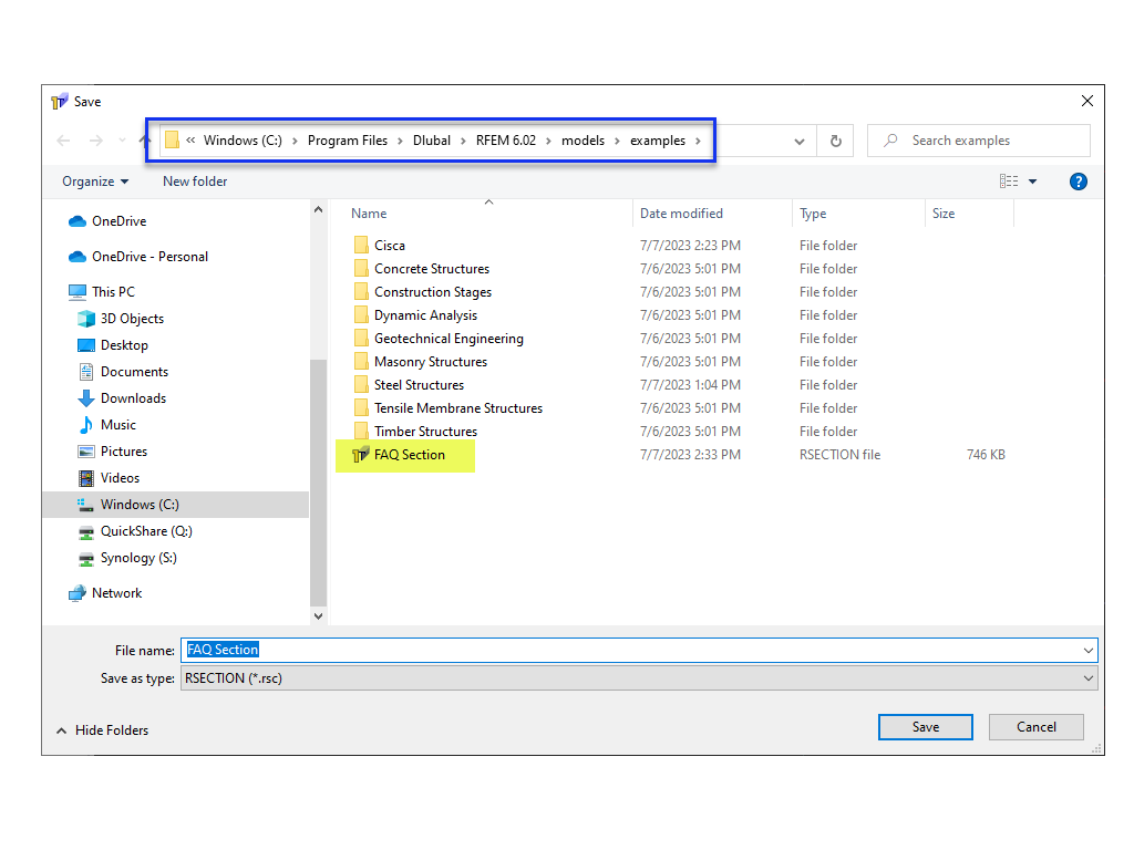 FAQ 005395 | How can I import my RSECTION cross-section into RFEM 6/RSTAB 9?