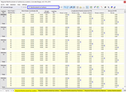 Result Tables "Reinforcement on Surfaces" for Concrete Design