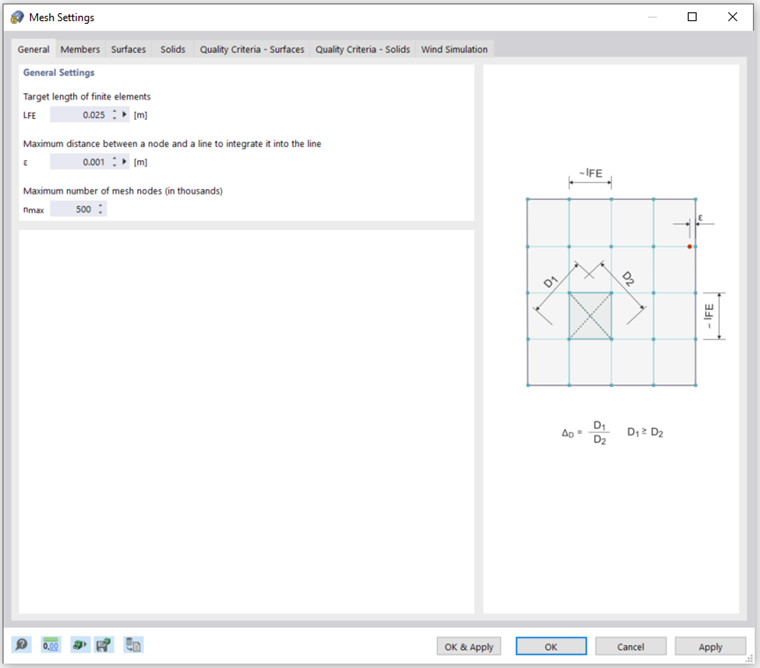 Mesh Settings – General