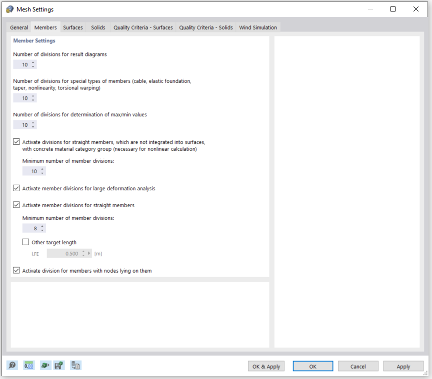 Mesh Settings – Members