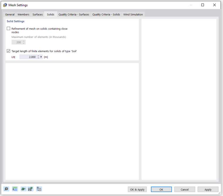 Mesh Settings – Solids