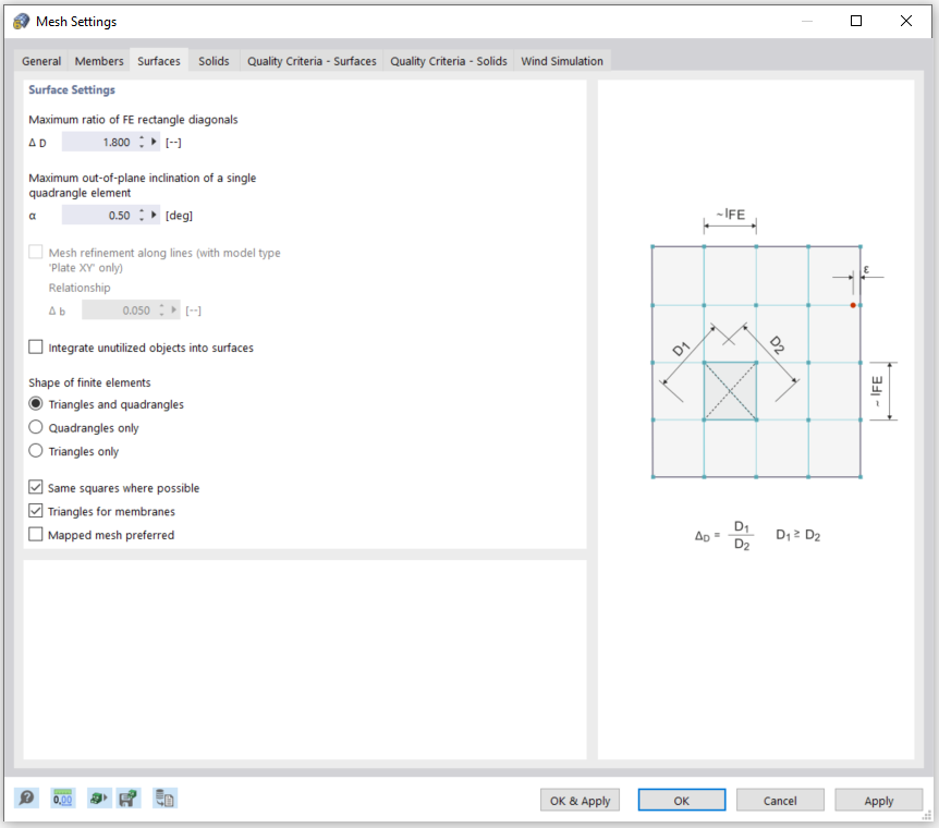 Mesh Settings – Surfaces
