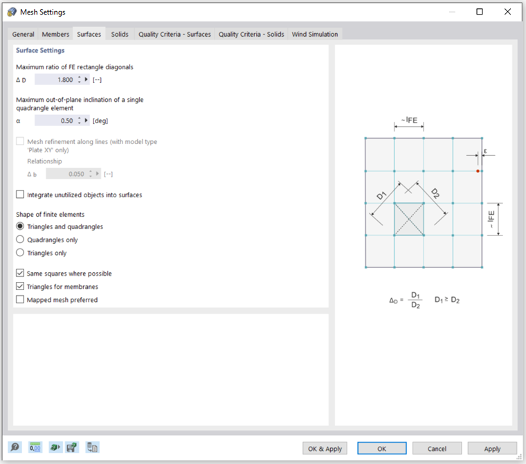 Mesh Settings – Surfaces