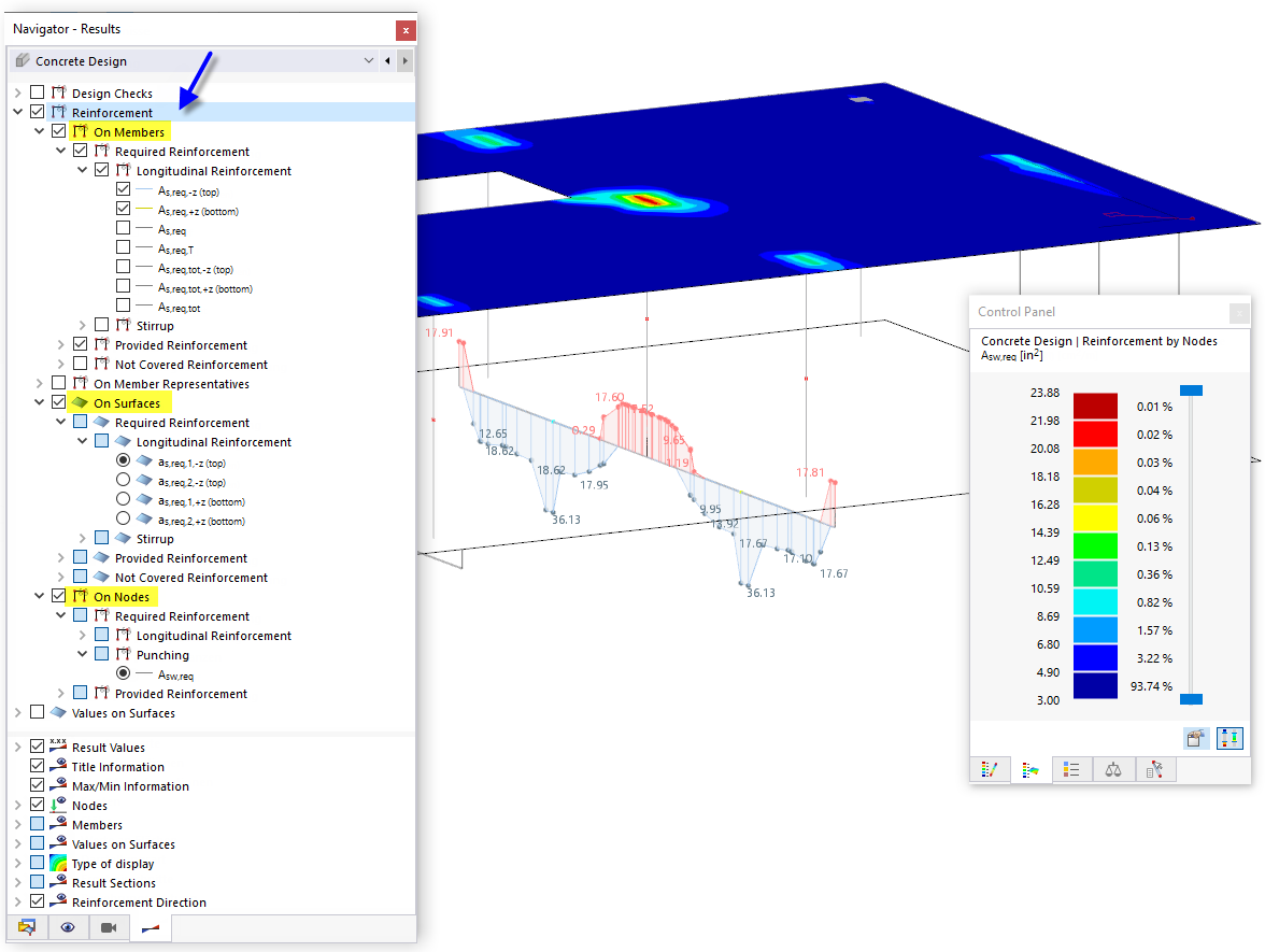 Displaying Reinforcement on Members, Surfaces, and Nodes