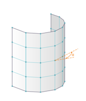 Maximum out-of-plane-inclination of a single quadrangle element