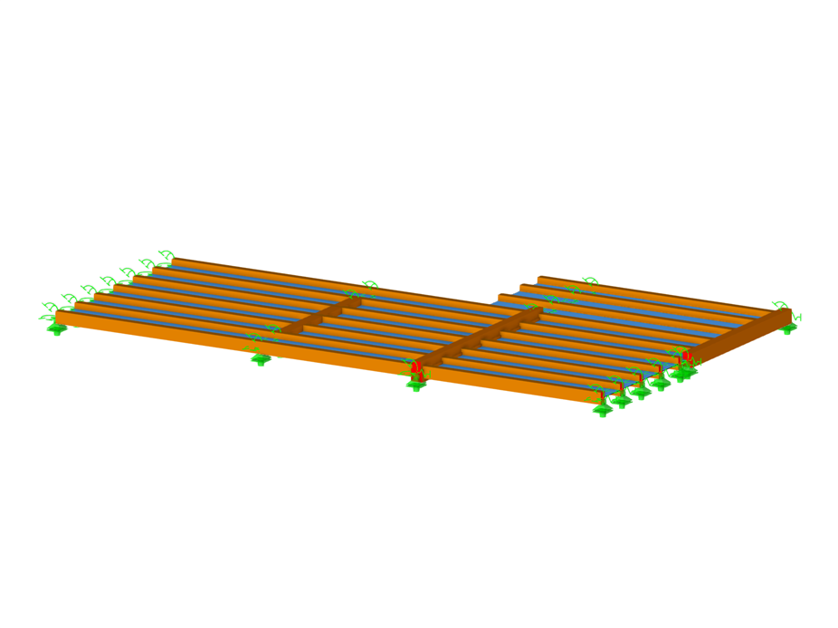 Model 004330 | Glued-Laminated Timber Slab with Semi-Rigid Supports