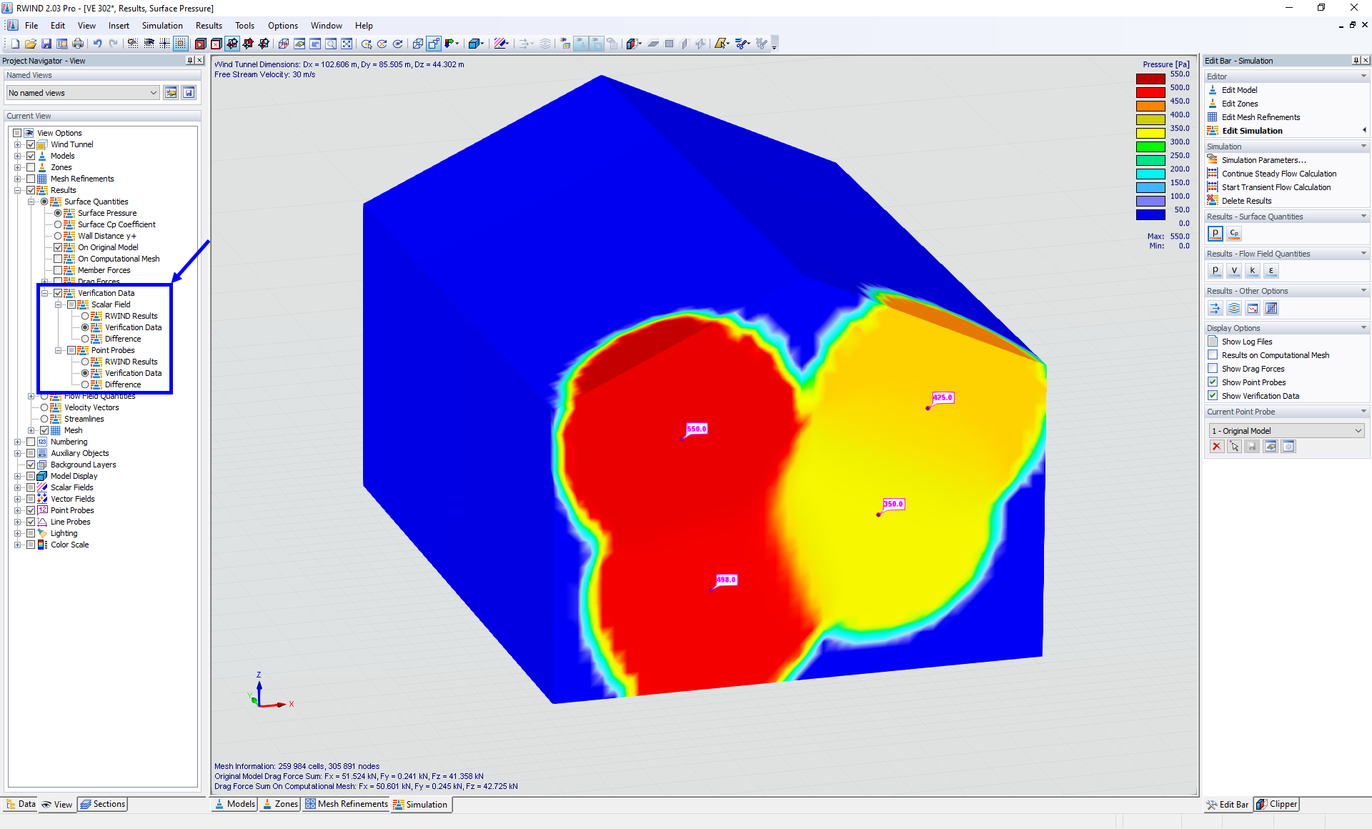 Verification Data, View Options