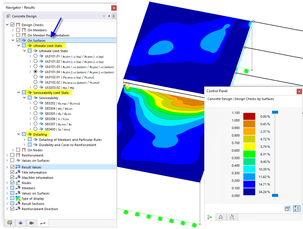 Displaying Design Checks with Ratios on Surfaces