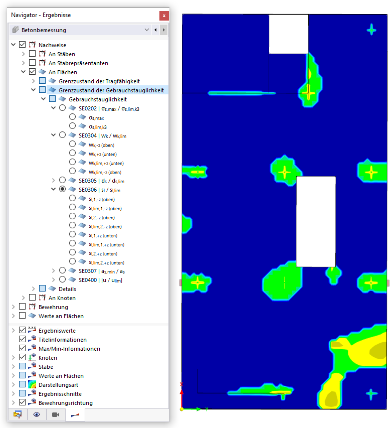 Defining Design Check Type for Serviceability Limit State