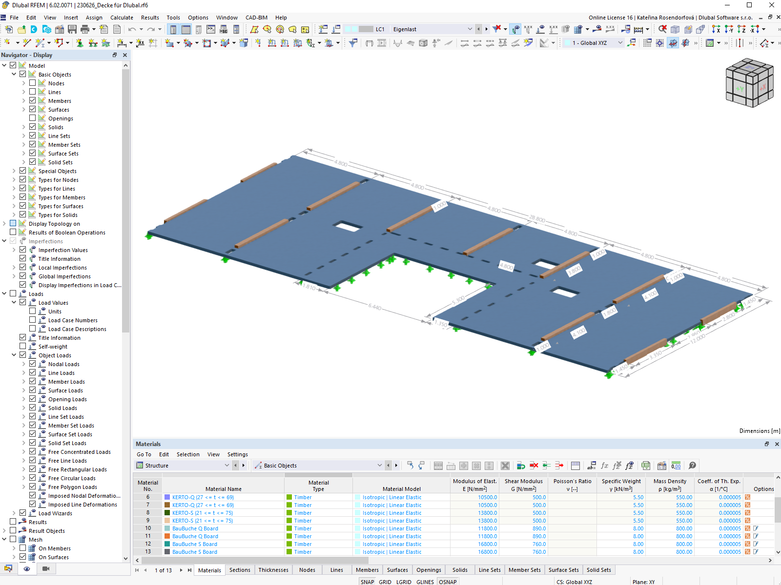 RFEM Model of Cross-Laminated Timber Plate in "Stories" Apartment Building BSH20A, Amsterdam | © PIRMIN JUNG