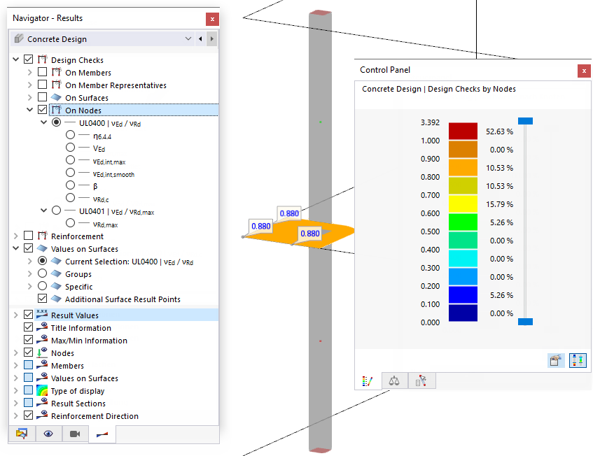 Displaying Design Checks with Ratios on Nodes
