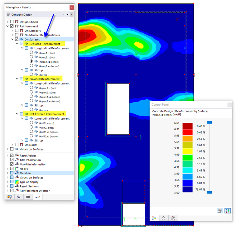 Displaying Reinforcement on Surfaces