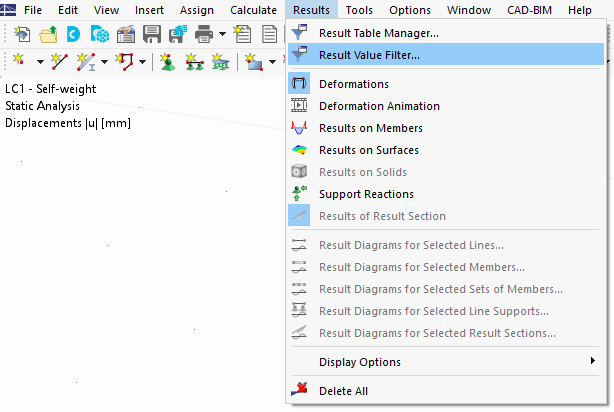 Calling Up Result Value Filter