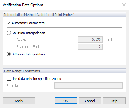Verification Data Options