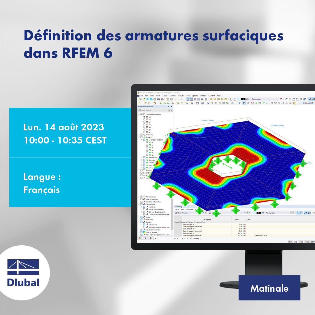 Definition of surface reinforcement in rfem 6