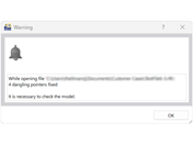 FAQ 005402 | When opening a model file, I get the warning message saying that "dangling pointers have been fixed." What does this message mean?