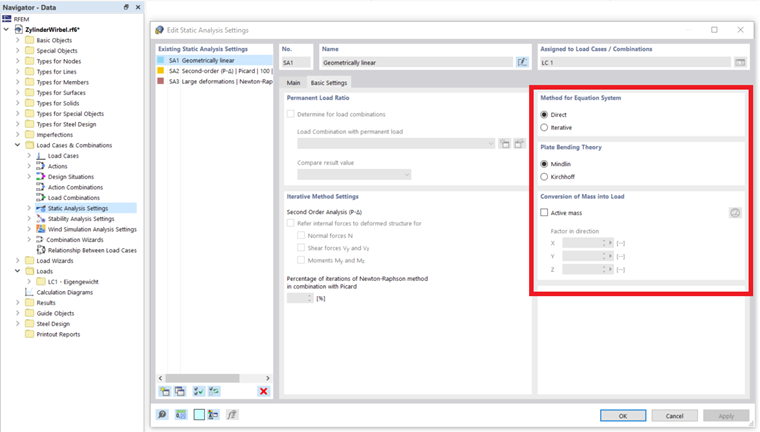 Linear Solver Settings