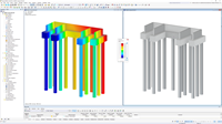 Technical display of a pile head as the foundation for an elevator in a Concrete Design add-on for structural analysis