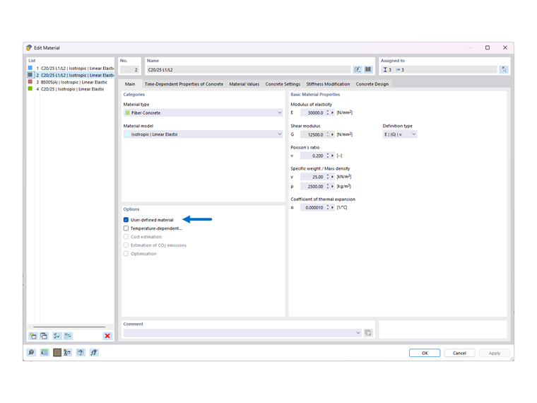 FAQ 005388 | How can I activate the design with steel fiber-reinforced concrete in the Concrete Design add-on for RFEM 6?