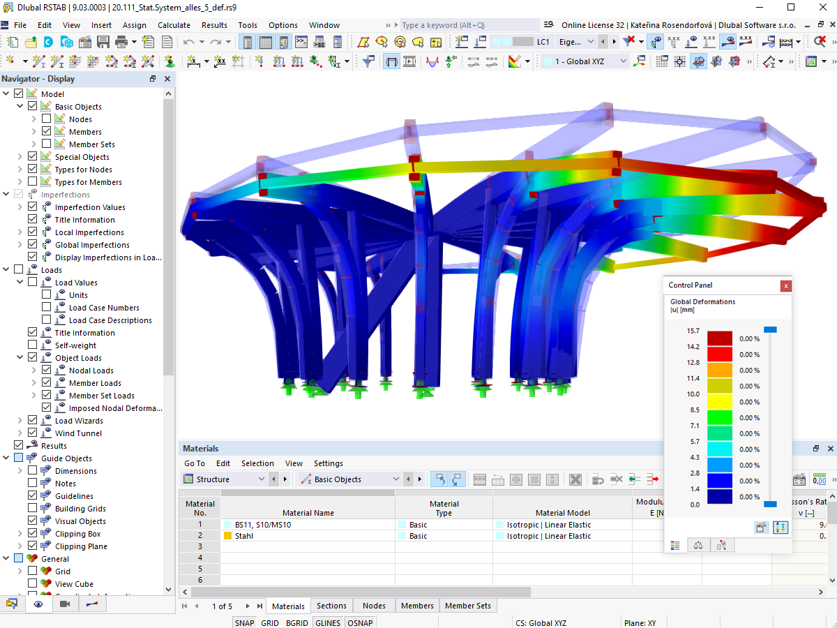 Deformations of Gazebo in RSTAB