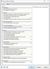 Tab "Options" in Dialog Box "Program Options & Settings"