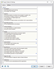 Dialog Box "Program Options & Settings", Tab "Options"