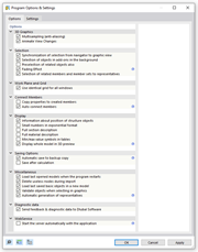 Dialog Box "Program Options & Settings", Tab "Options"