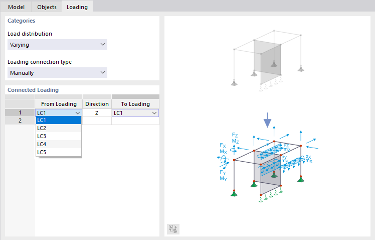 Selecting Connected Loading
