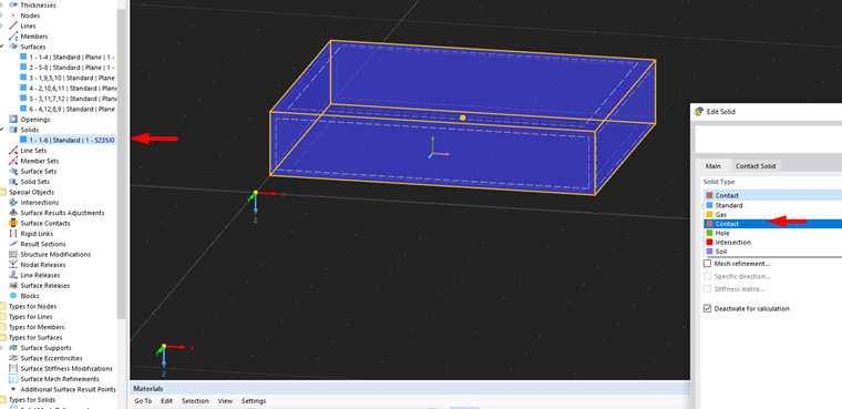 FAQ 005414 | How can I create a contact solid between two surfaces in RFEM?