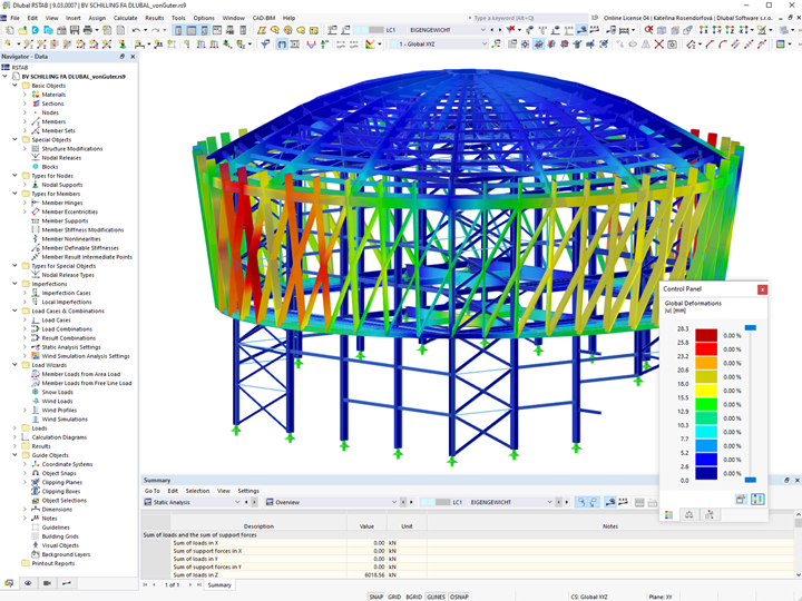 Deformation in RSTAB