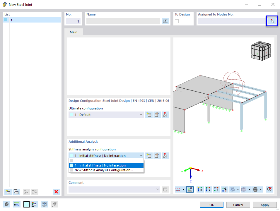 Dialog Box 'New Steel Joint'