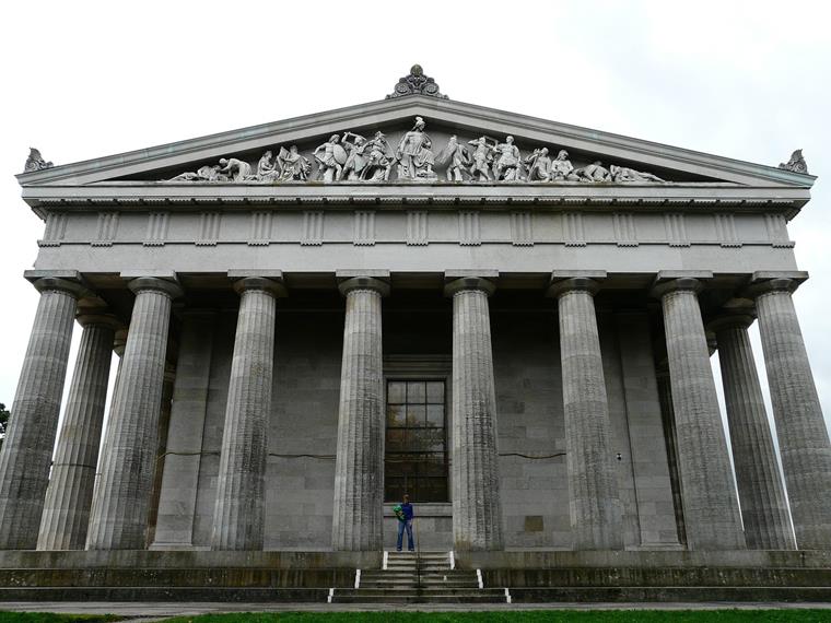 Impressive Entrance into Valhalla Memorial in Regensburg, Germany
