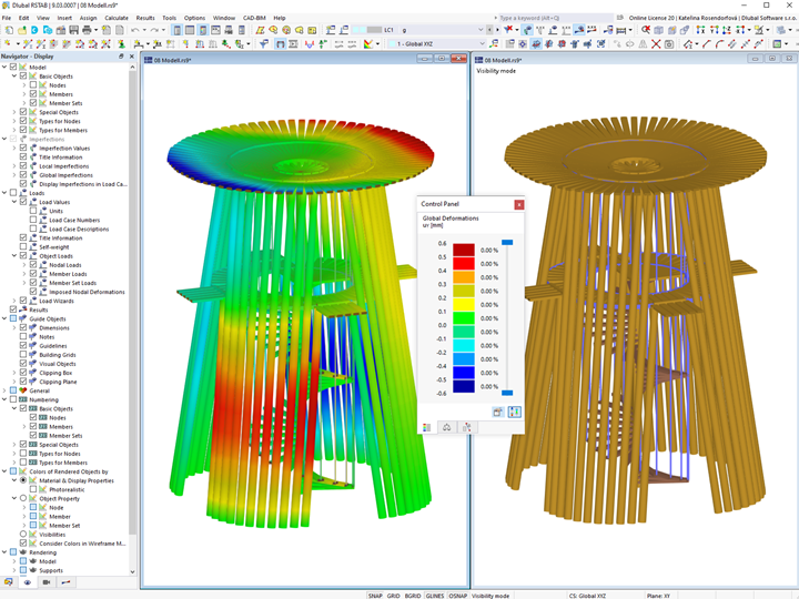 Deformation of Timber Structure in RSTAB