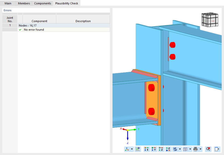 Plausibility Check and Preview of Steel Joint