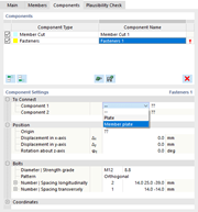 Specifying Component 1 for Fasteners