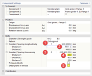 Defining Numbers and Distances of Bolts