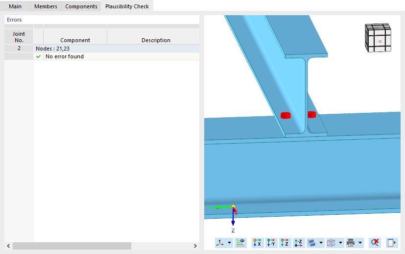 Plausibility Check and Preview of Steel Joint